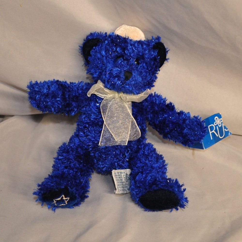 SALE* Plush Russ blue Shalom chanukah hanukkah bear with tag (380w)